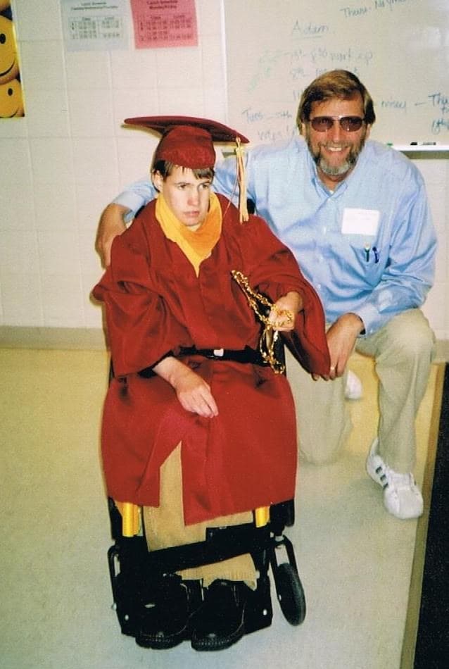 David at graduation with Dad