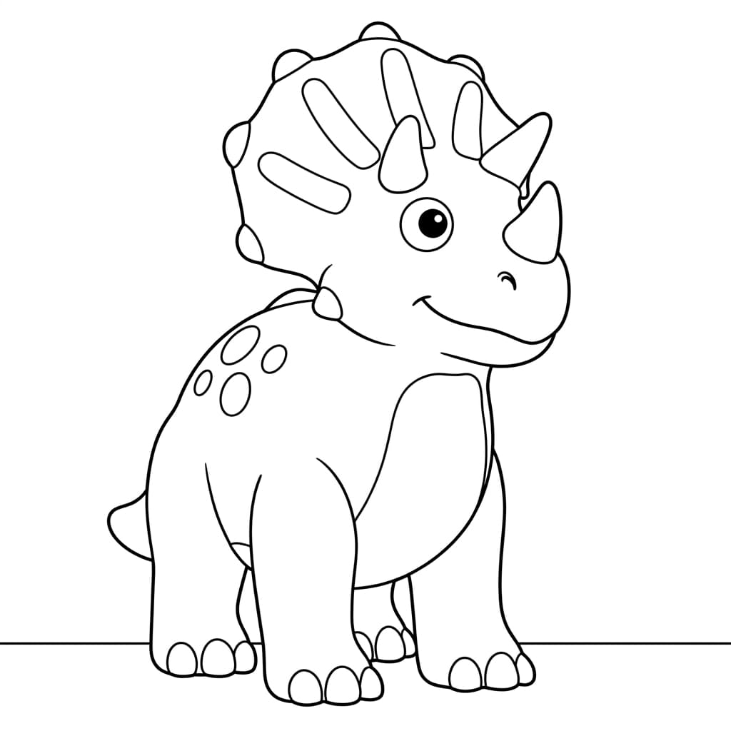 Tank the Ceratopsian Dinosaur Coloring Page